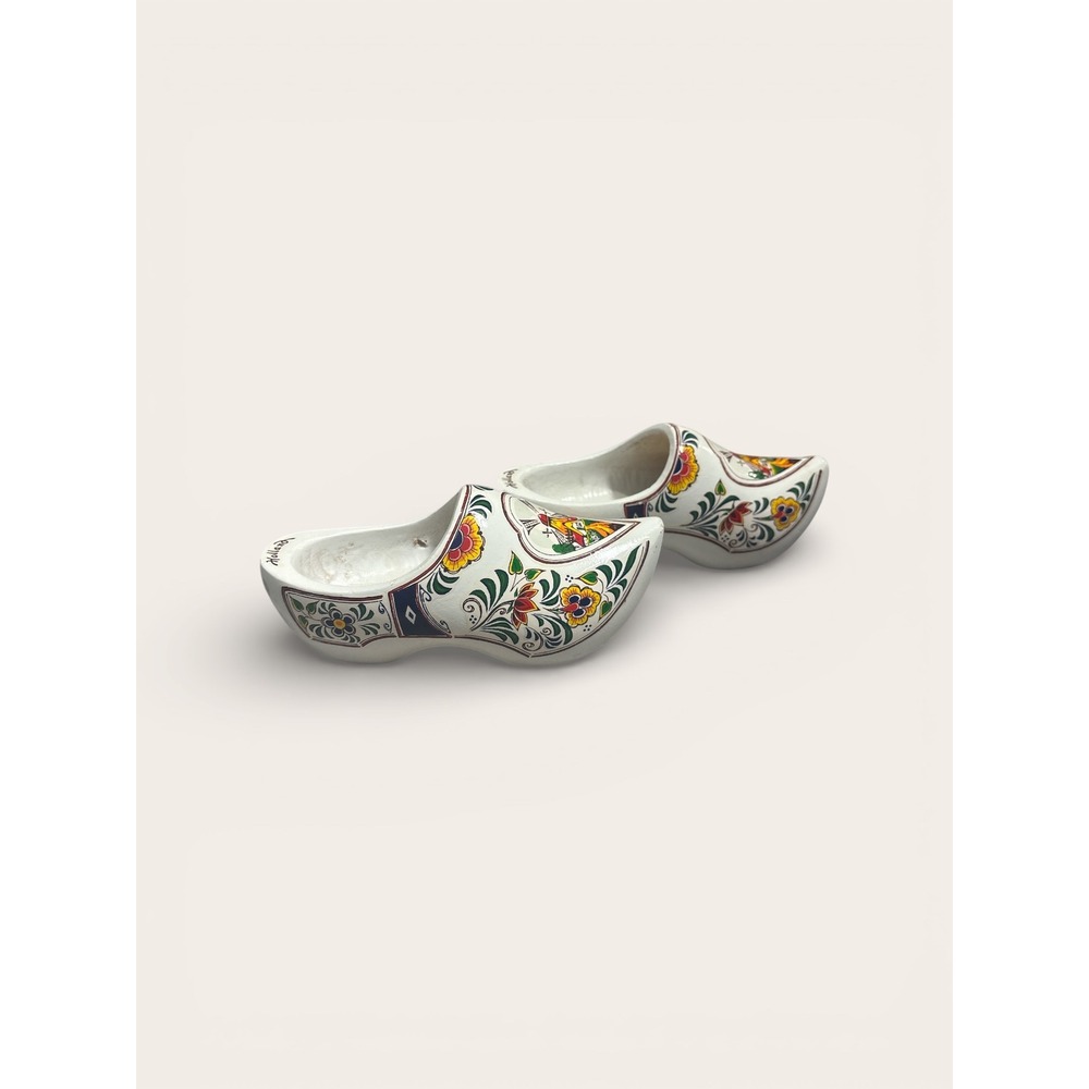 Vintage‎ Hand-Painted Dutch Wooden Clogs 
Holland Windmill Design